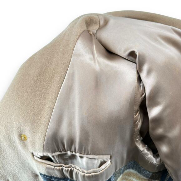 Vintage Aquascutum London Double Breasted Wool Pea Coat Flannel Lining Men's 42R - Picture 5 of 8